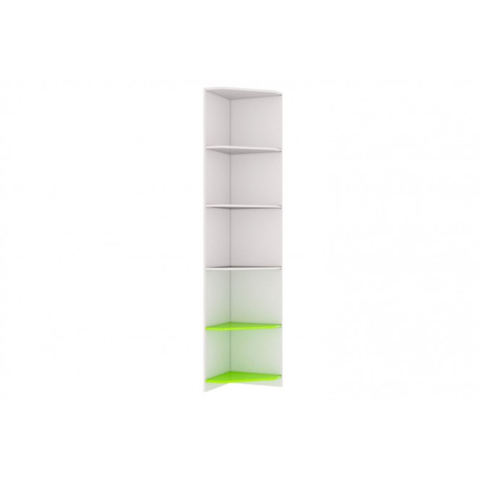 Стеллаж торцевой "Сан-Франциско", цвет белый глянец/зелёный глянец