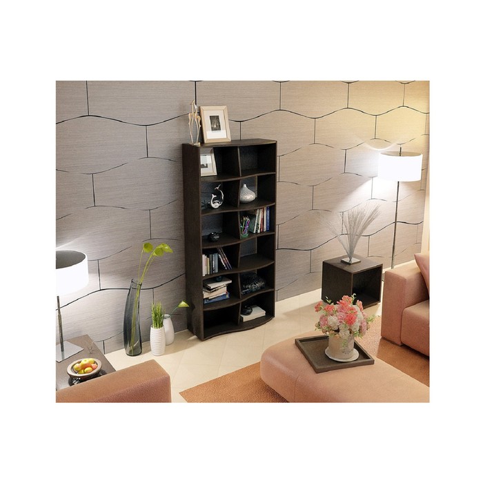 Стеллаж "Вэйв-1", цвет венге