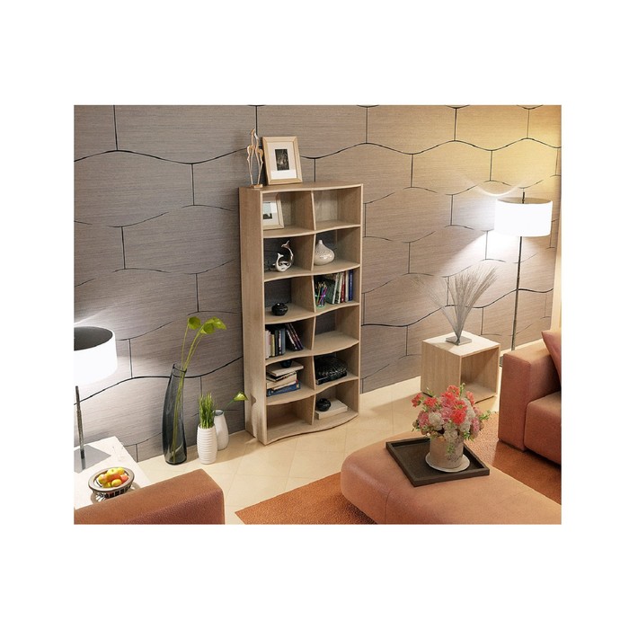 Стеллаж "Вэйв-1", цвет дуб сонома