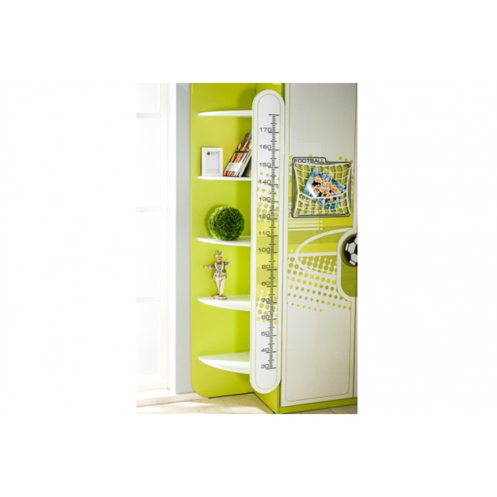 Стеллаж-окончание "Футбол", цвет лайм/белый экспо