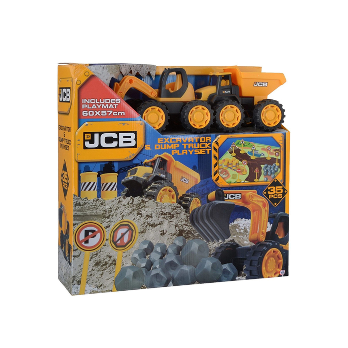 Игровой Набор "JCB" с двумя машинками и аксессуарами, 18 см