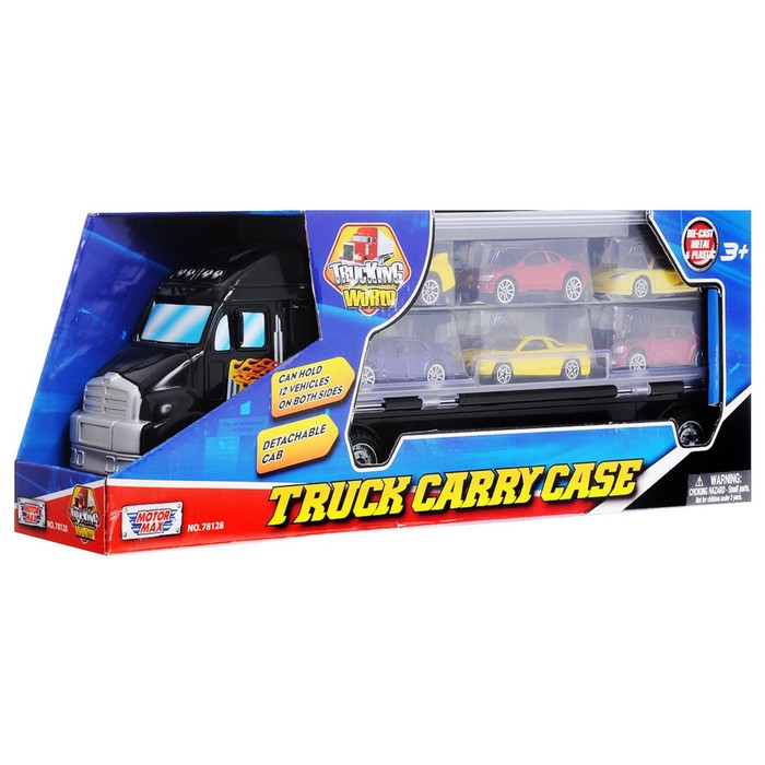 Переносной кейс для машиок "Грузовик", шесть машинок в комплекте, 36 см, масштаб 1:64