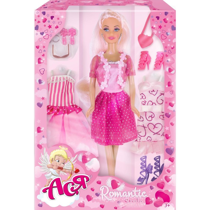 Игровой набор кукла Ася "Романтический стиль", 28 см, дизайн 1