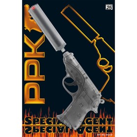 Пистолет «Специальный агент PPK» с глушителем, 25-зарядный Ош