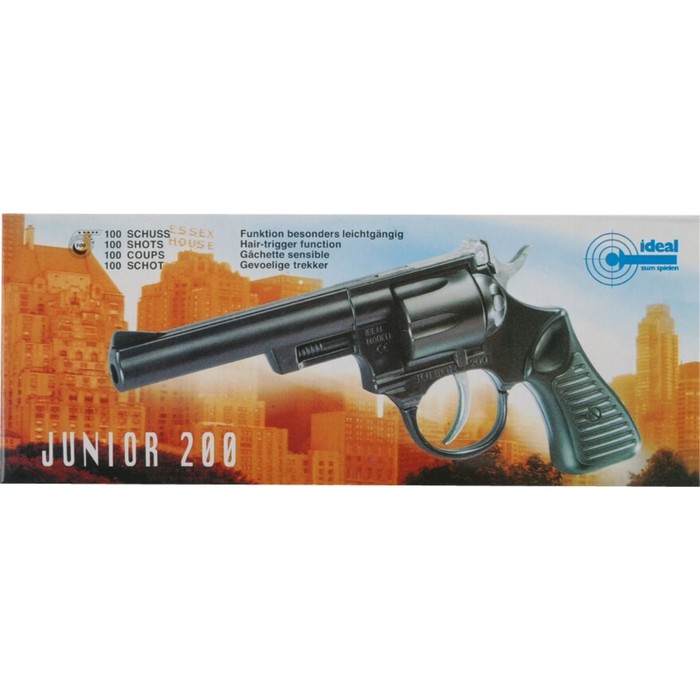 Пистолет "Junior 200", 100-зарядный, 21 см, упаковка-короб