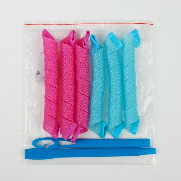 Бигуди "Волшебный локон", d=2см, 14-30см, 6шт, цвет МИКС