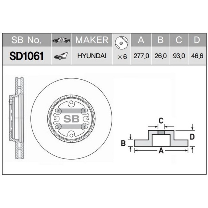 Диск тормозной HI-Q SD1061