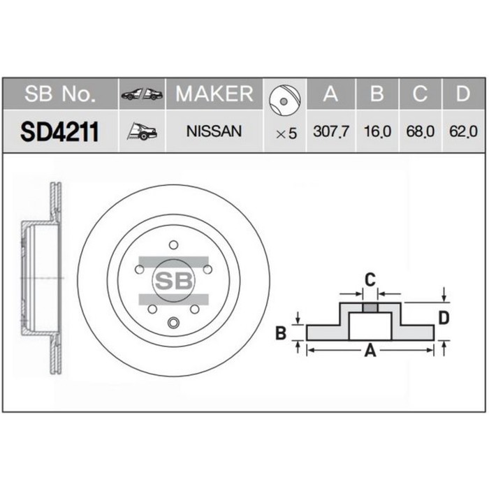 Диск тормозной HI-Q SD4211