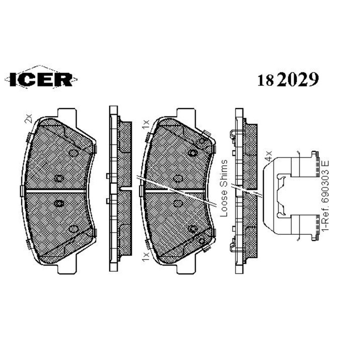 Колодки тормозные  ICER 182029
