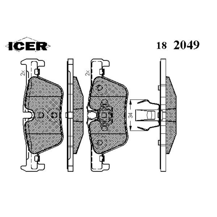 Колодки тормозные  ICER 182049
