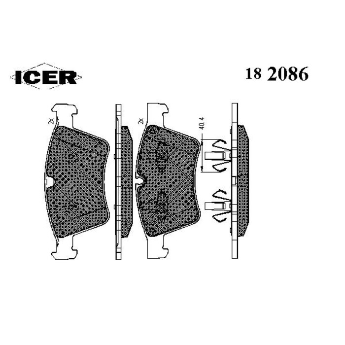 Колодки тормозные  ICER 182086