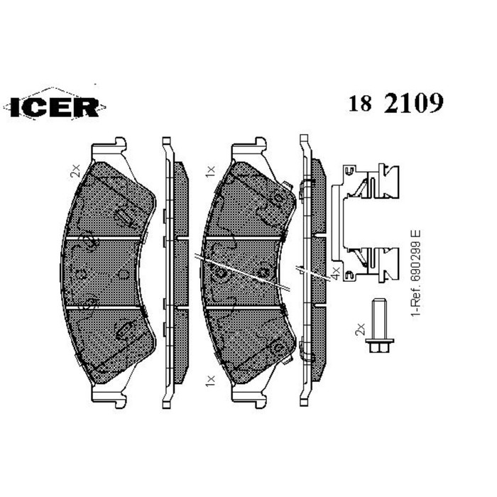 Колодки тормозные  ICER 182109