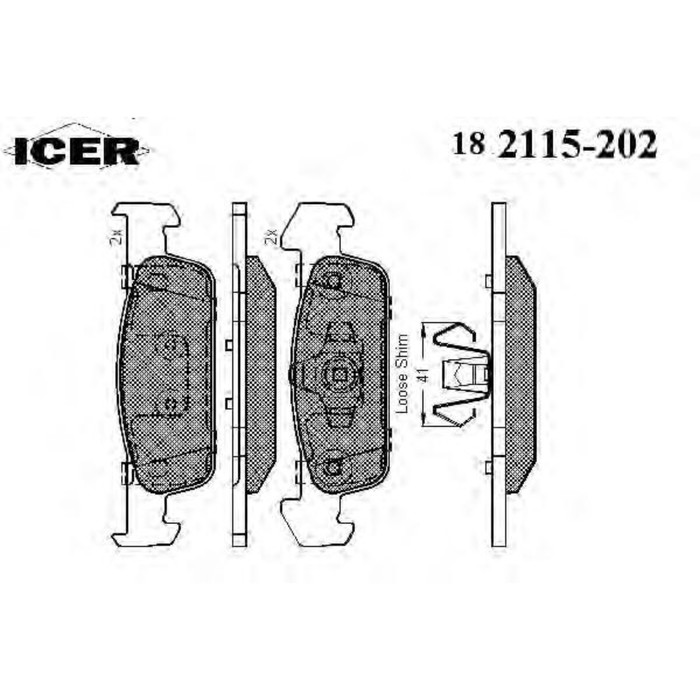 Колодки тормозные  ICER 182115202