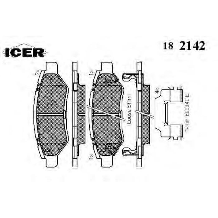 Колодки тормозные  ICER 182142
