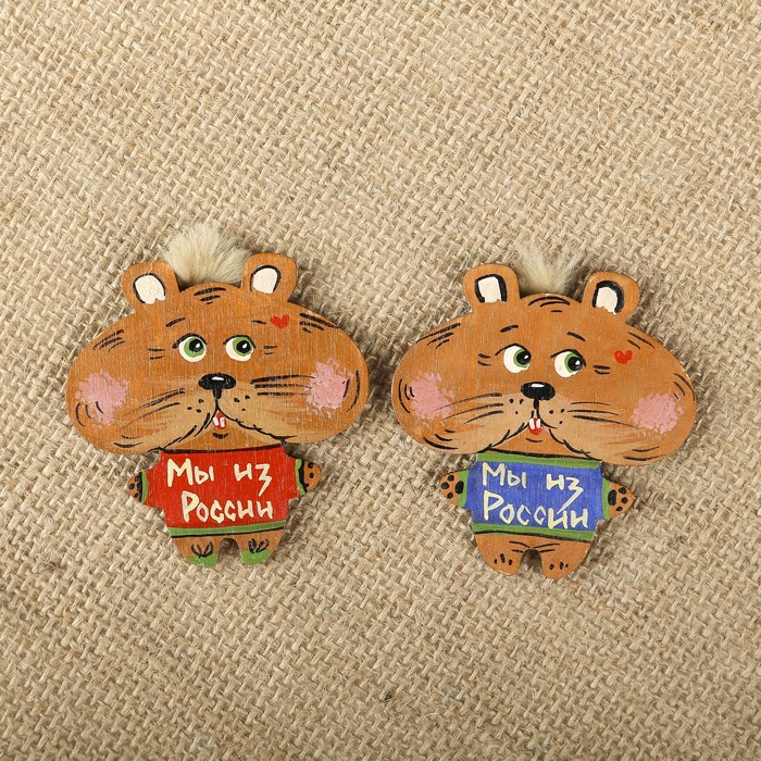 Магнит "Архарики. Хомяк" из дерева МИКС