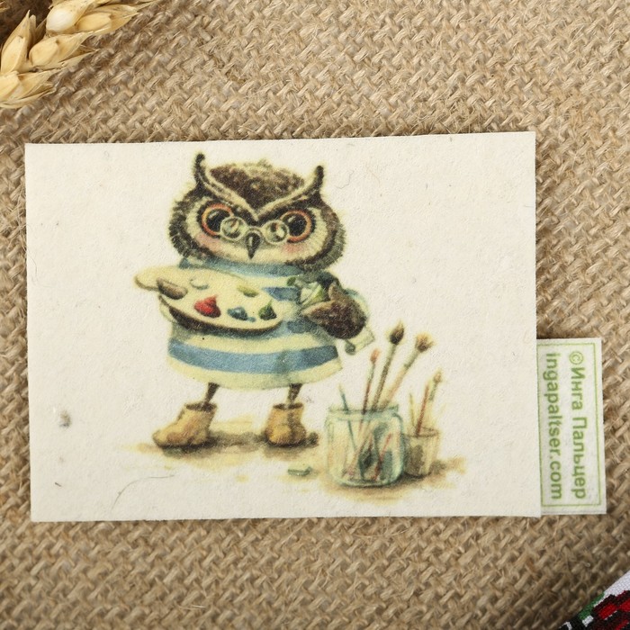 Магнит из войлока "Художник" с авторскими рисунками Инги Пальцер