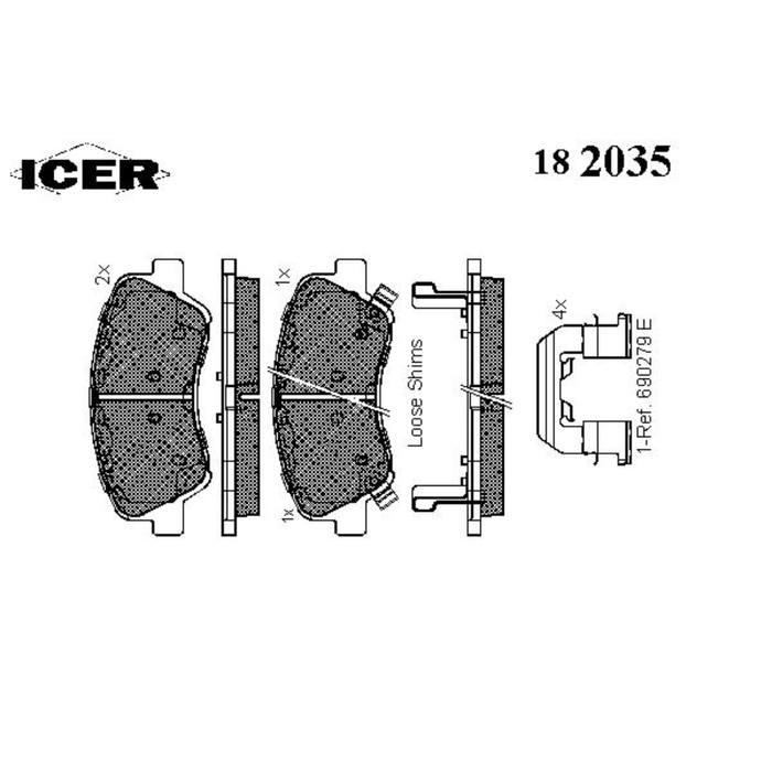 Колодки тормозные  ICER 182035