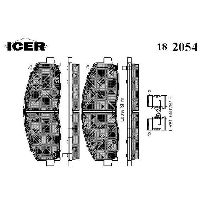 Колодки тормозные  ICER 182054