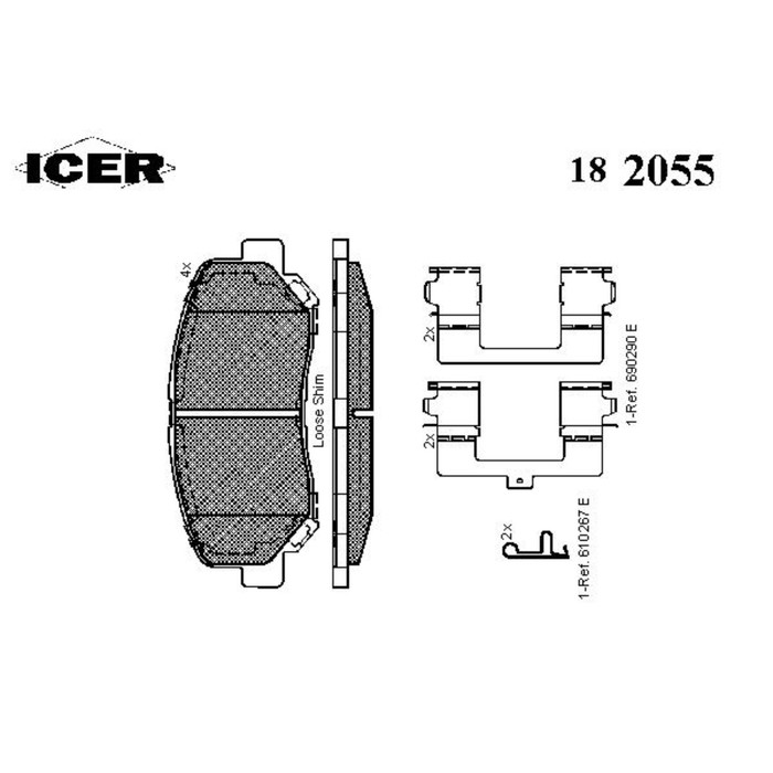 Колодки тормозные  ICER 182055