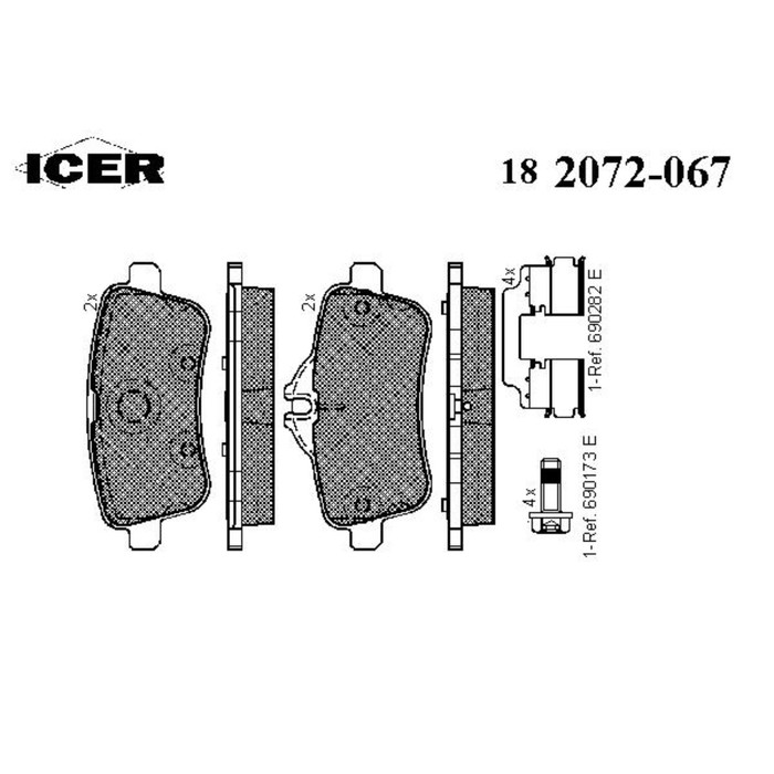 Колодки тормозные  ICER 182072067