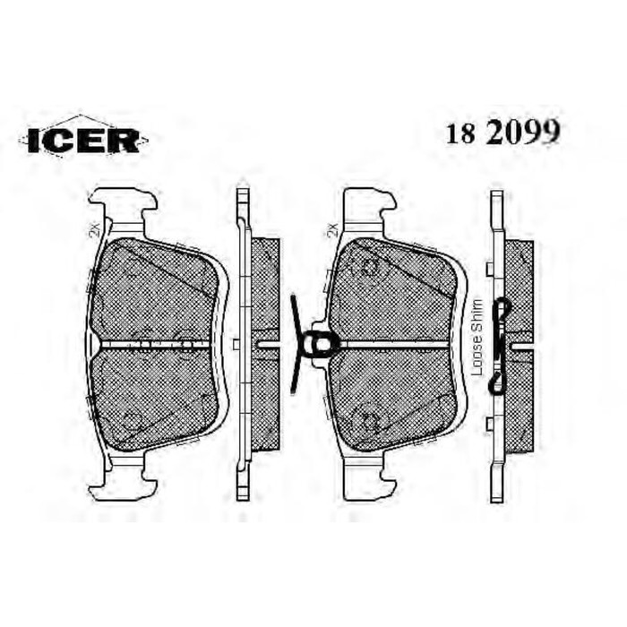 Колодки тормозные  ICER 182099