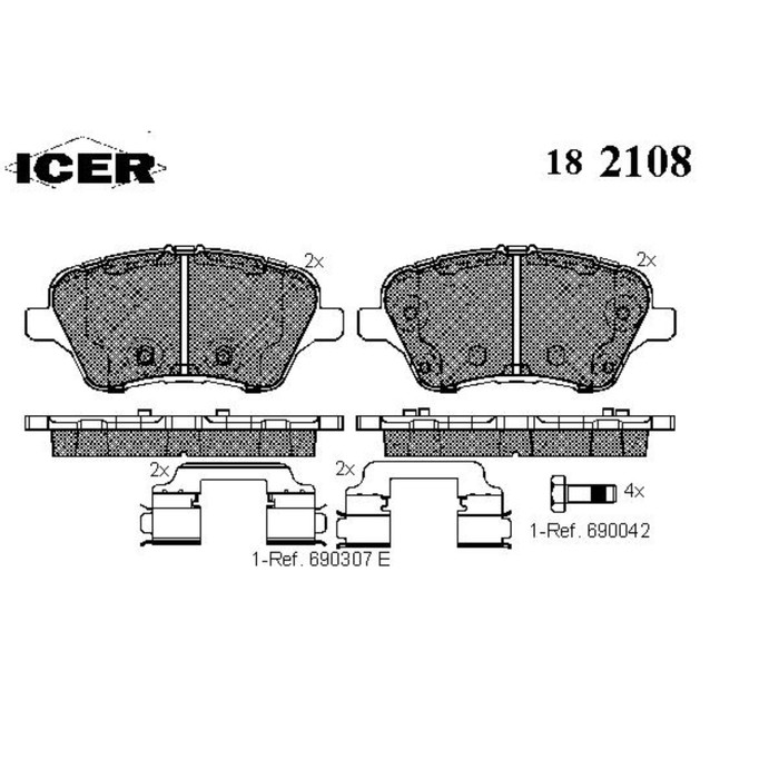 Колодки тормозные  ICER 182108
