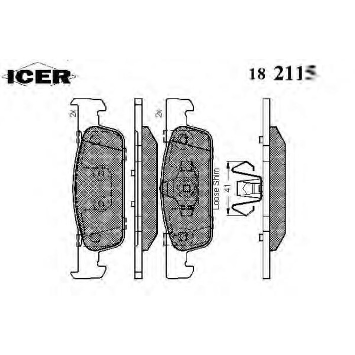 Колодки тормозные  ICER 182115