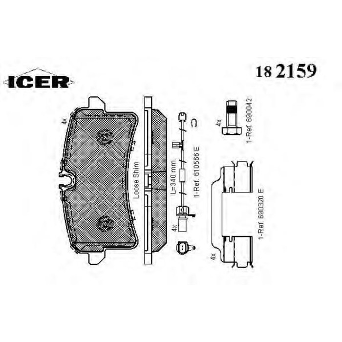 Колодки тормозные  ICER 182159