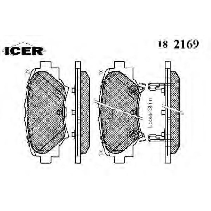 Колодки тормозные  ICER 182169
