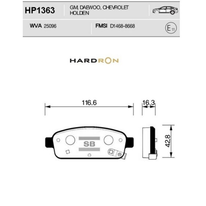 Колодки тормозные  HI-Q HP1363