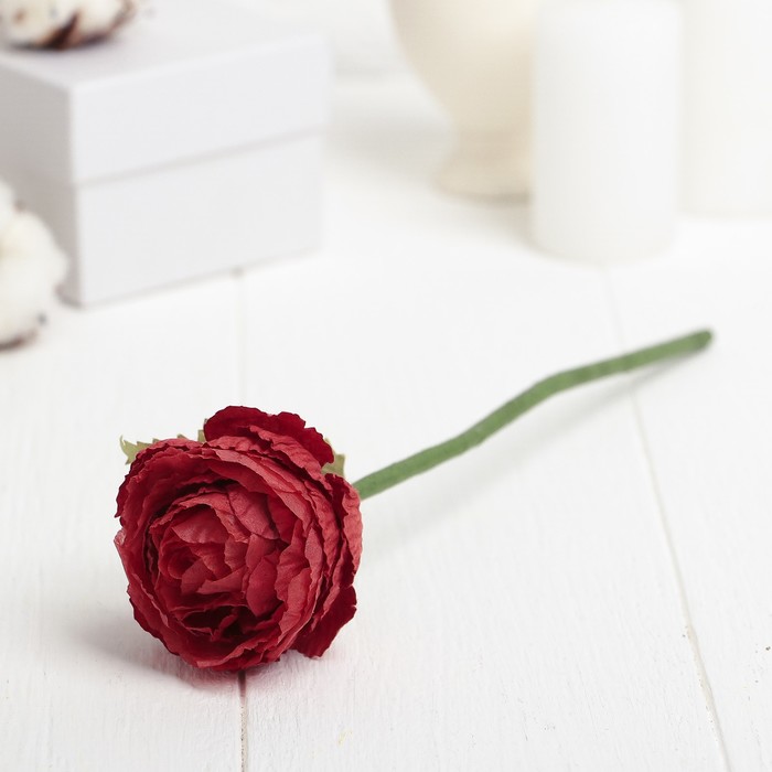 Искусственный цветок "Азиатский лютик" красный 25 см