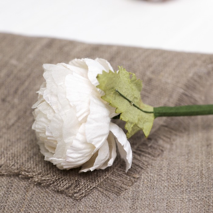 Искусственный цветок "Азиатский лютик" белый 25 см