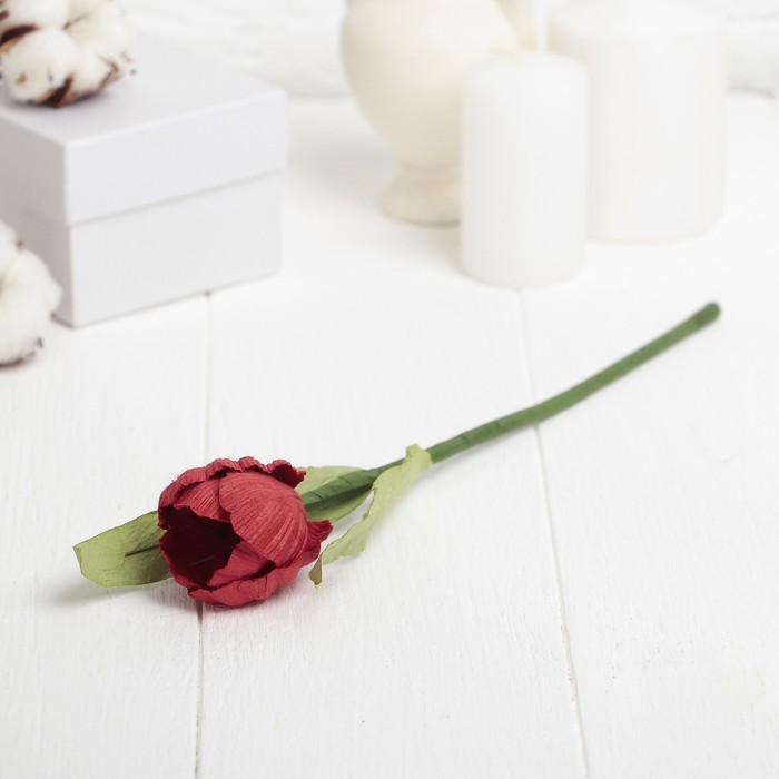 Искусственный цветок "Тюльпан" красный 28 см