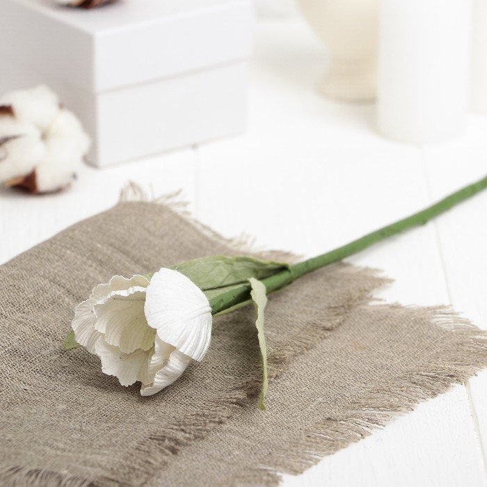 Искусственный цветок "Тюльпан" белый 28 см