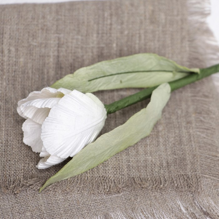 Искусственный цветок "Тюльпан" белый 28 см