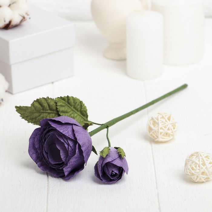 Искусственный цветок "Королевская роза" фиолетовая 25 см