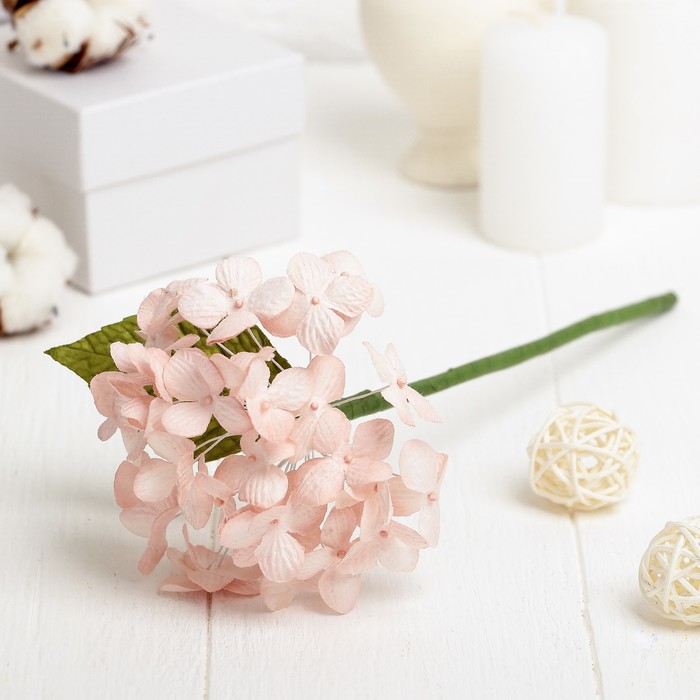 Искусственный цветок "Карликовая гортензия" розовая 27 см