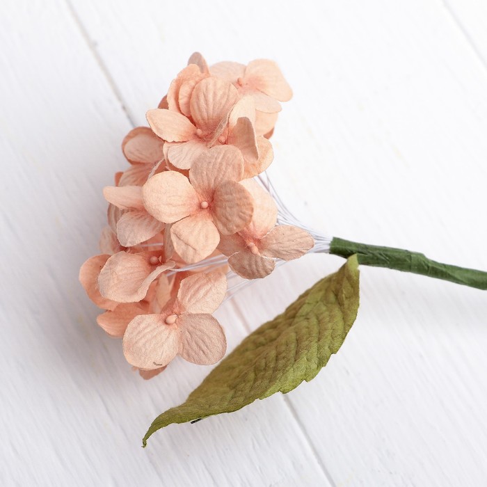 Искусственный цветок "Карликовая гортензия" оранжевая 27 см