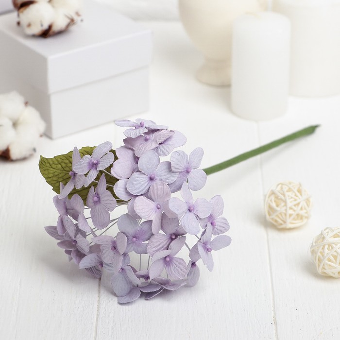 Искусственный цветок "Карликовая гортензия" светло-сиреневая 27 см