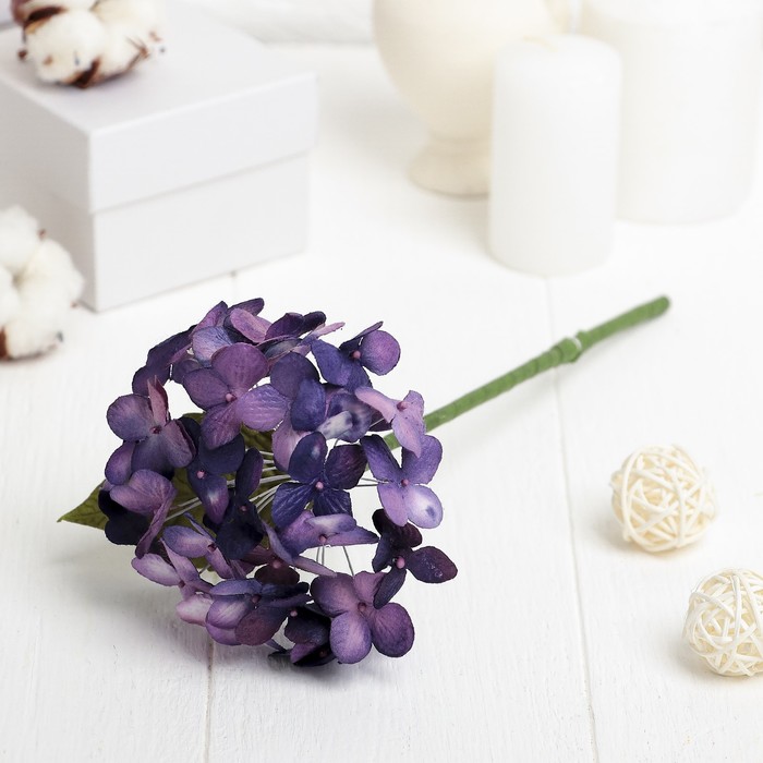 Искусственный цветок "Карликовая гортензия" фиолетовая 27 см