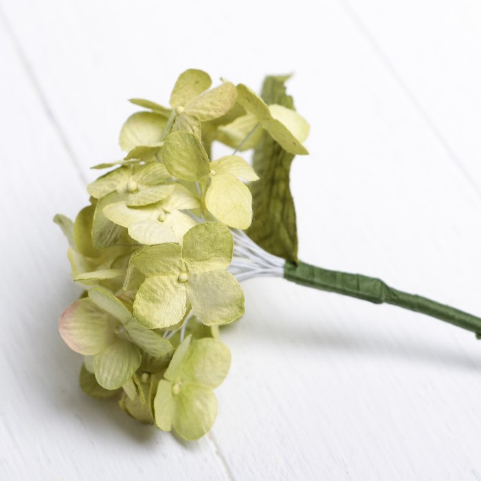Искусственный цветок "Карликовая гортензия" зелёная 27 см