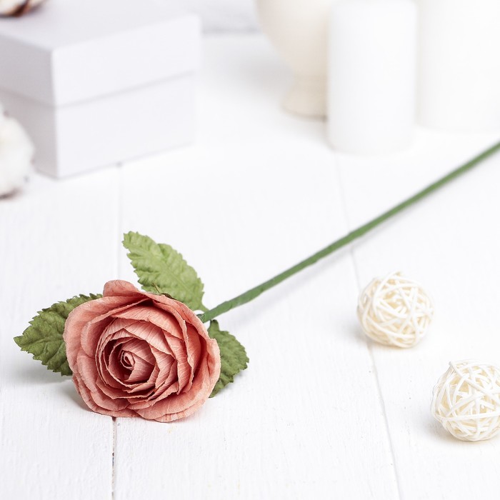 Искусственный цветок "Садовая роза" розовая 46 см