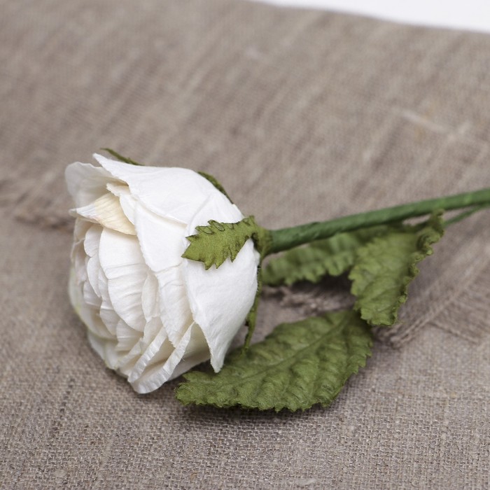 Искусственный цветок "Садовая роза" белая 46 см