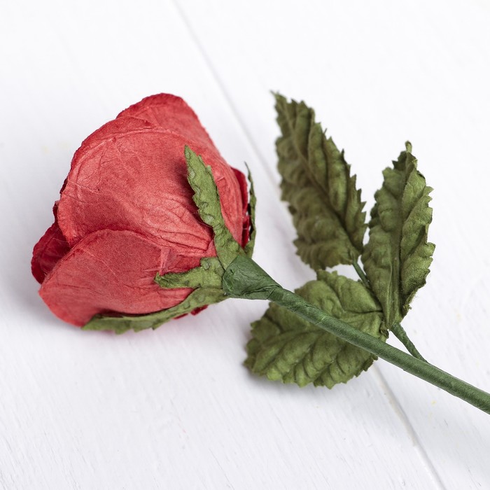 Искусственный цветок "Садовая роза" красная 46 см
