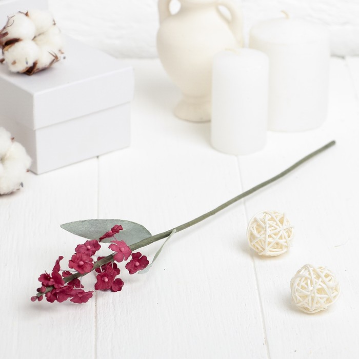 Искусственный цветок "Лаванда" красная 34 см