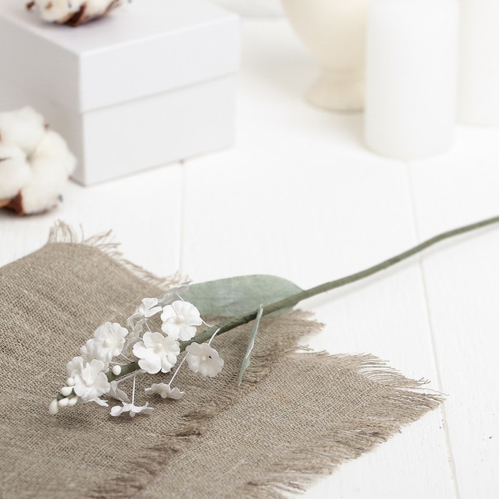 Искусственный цветок "Лаванда" белая 34 см