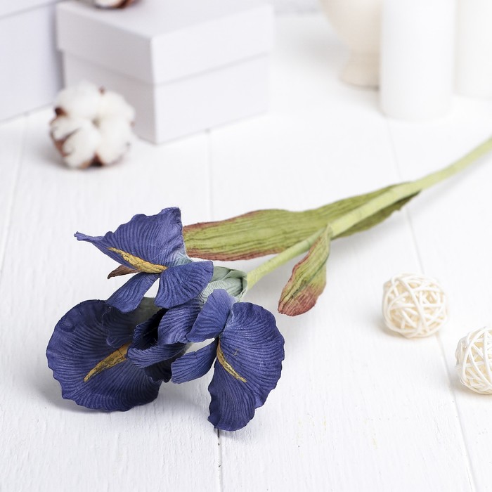 Искусственный цветок "Ирис" фиолетовый 48 см