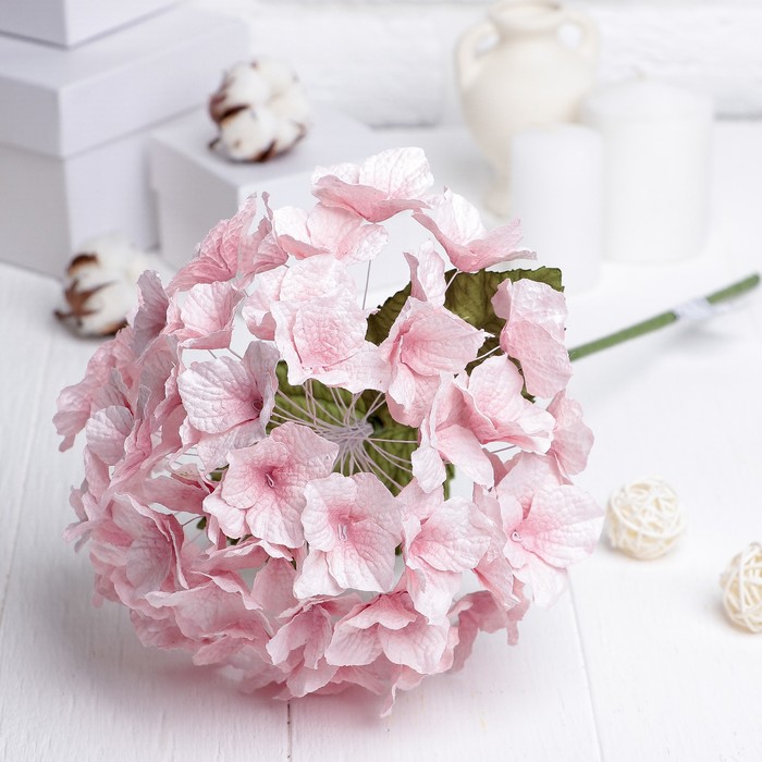 Искусственный цветок "Большая гортензия" розовая 45 см