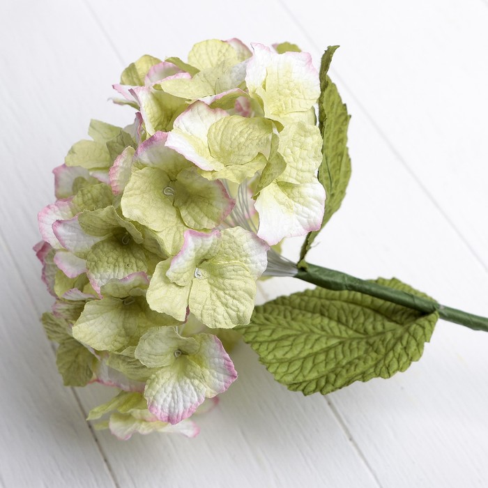 Искусственный цветок "Большая гортензия" зелёная 45 см