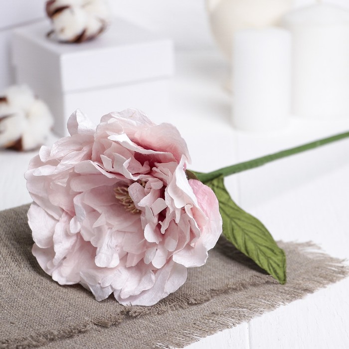 Искусственный цветок "Распустившийся пион" розовый 47 см